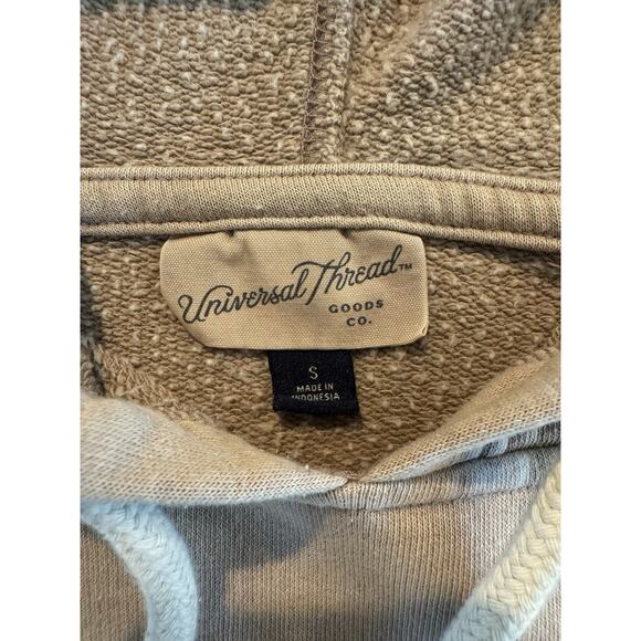 Universal Thread Pullover Hoodie Small Beige Long Sleeve Drawstring Casual Cozy - Picture 3 of 7